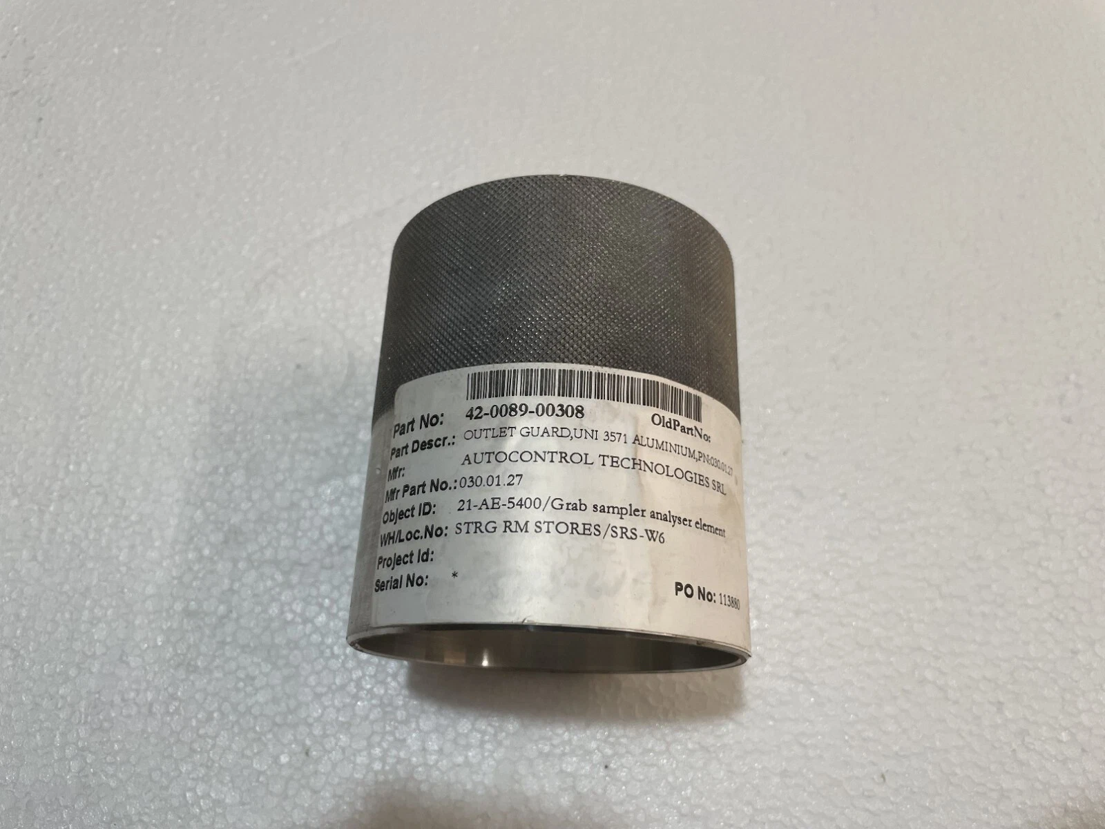 AutoControl Technologies Grab Sampler Outlet Guard P/N 030.01.27 Grab Spare